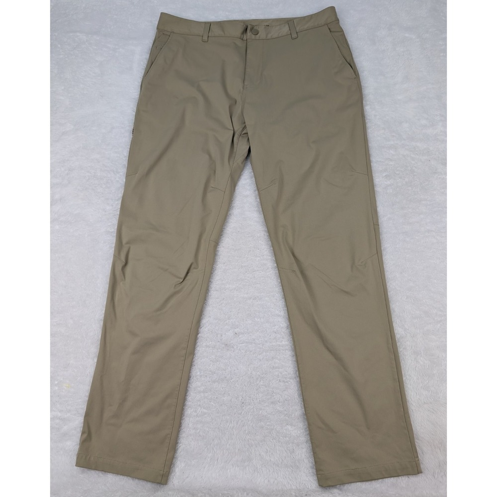 Rhone Commuter Pants Men's 38 (39x32) Classic Straight Fit Khaki Polyester *Read